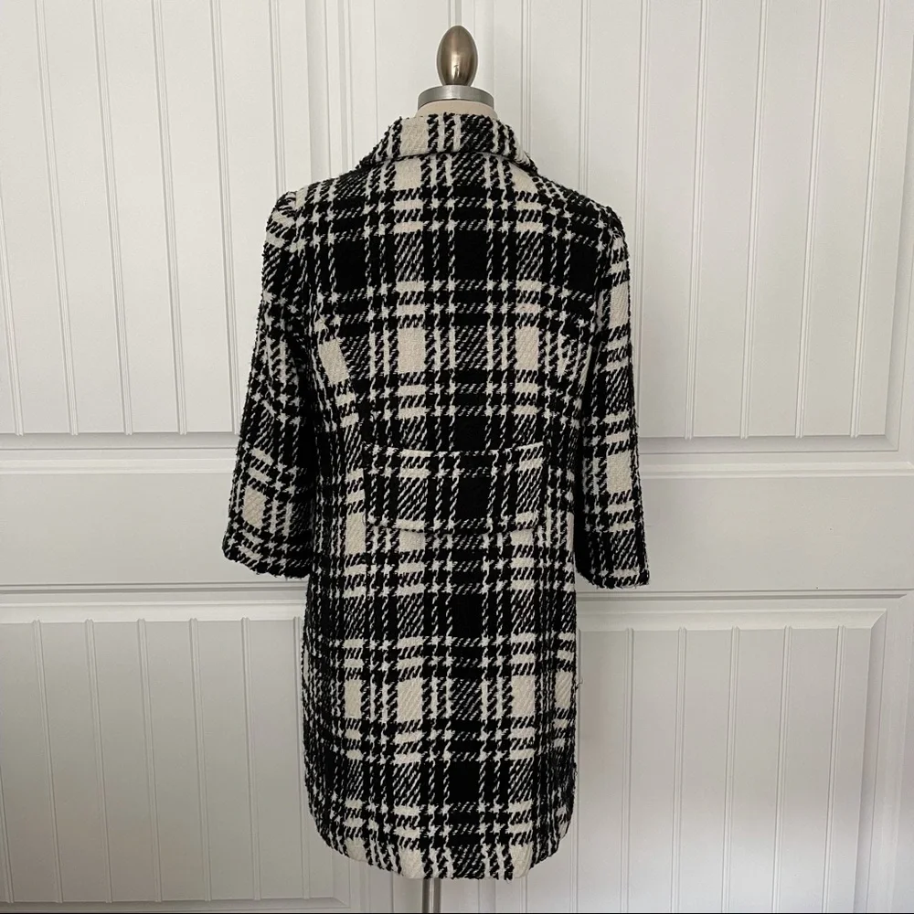 BB Dakota Black/White Plaid Coat - Picture 3 of 5